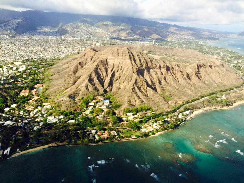 Diamond Head from Blue Hawaiian Helicopter Tour