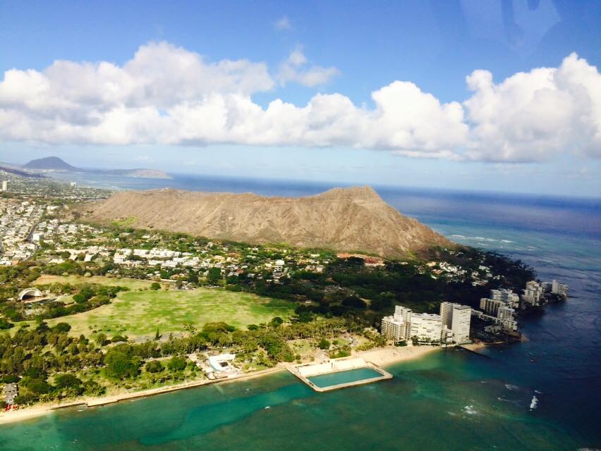 Diamond Head from Blue Hawaiian Helicopter Tour