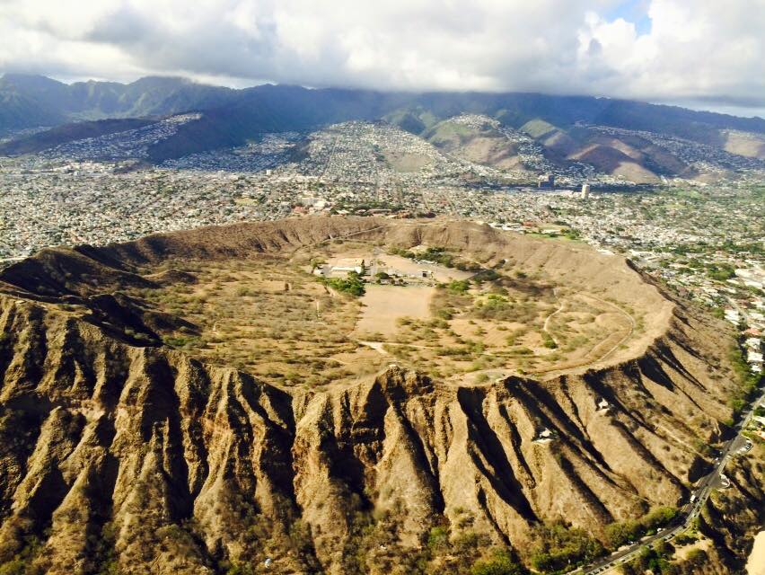 Diamond Head from Blue Hawaiian Helicopter Tour