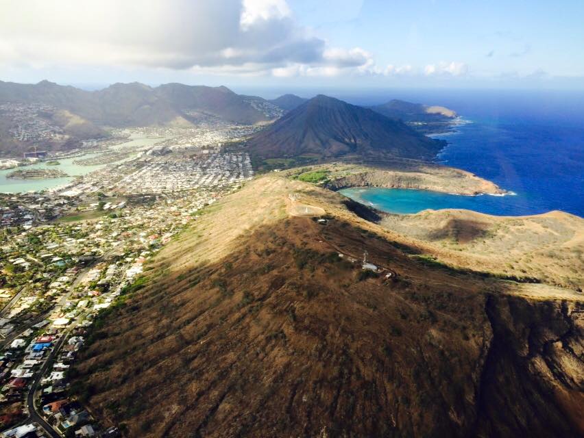 Coastline of Oahu from Blue Hawaiian Helicopter