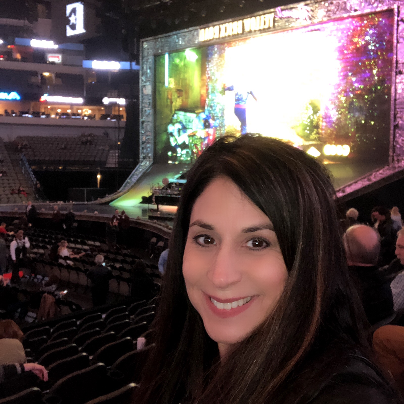 Julie Waiting for Elton John At His Farewell Yellow Brick Road Concert In Dallas