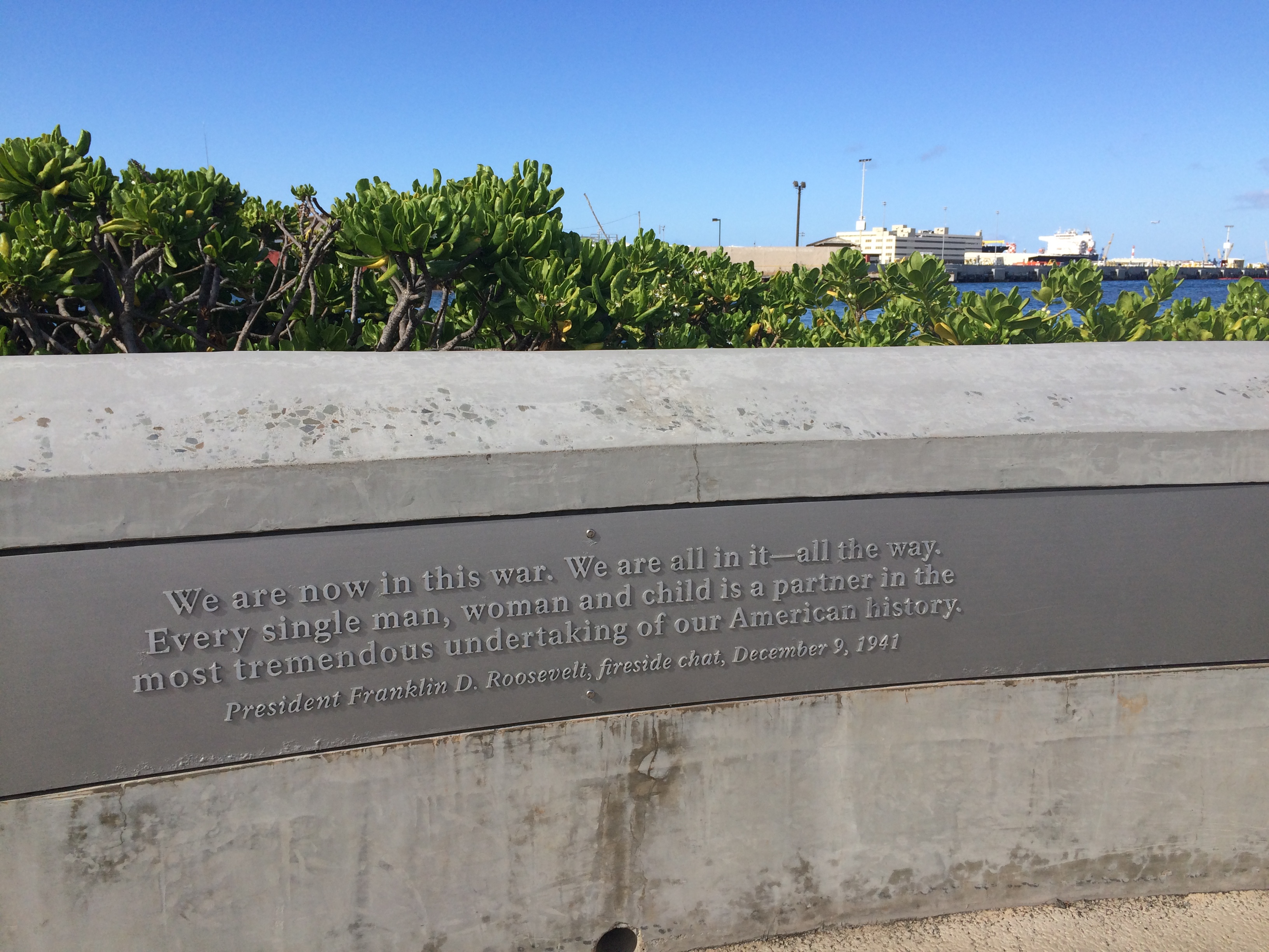 Quote by FDR at Pearl Harbor Memorial