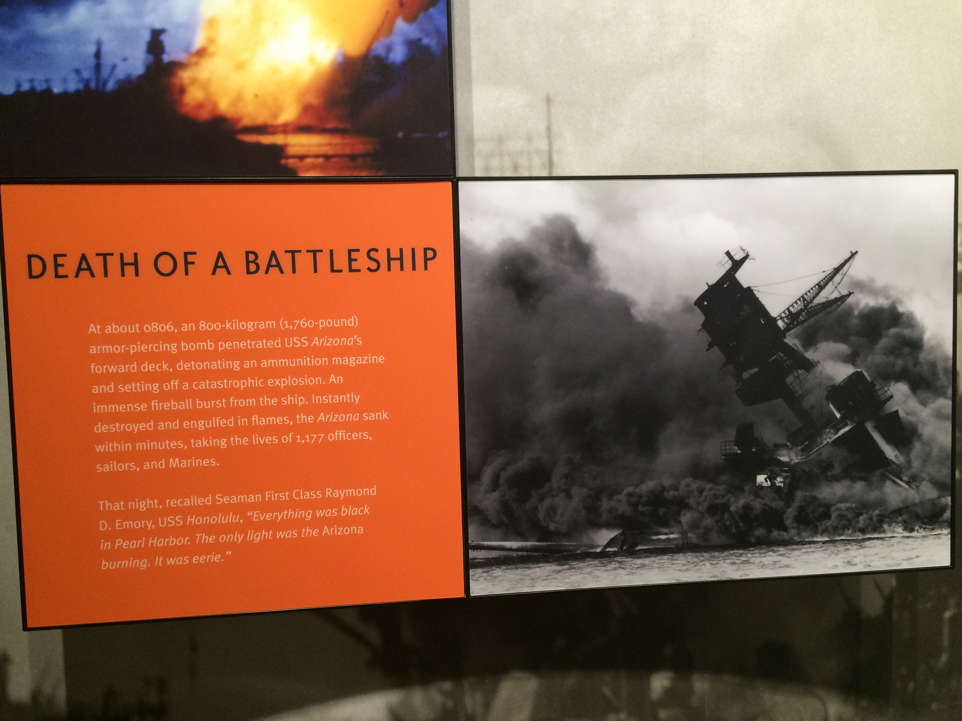 Death of A Battleship in The Pearl Harbor Museum