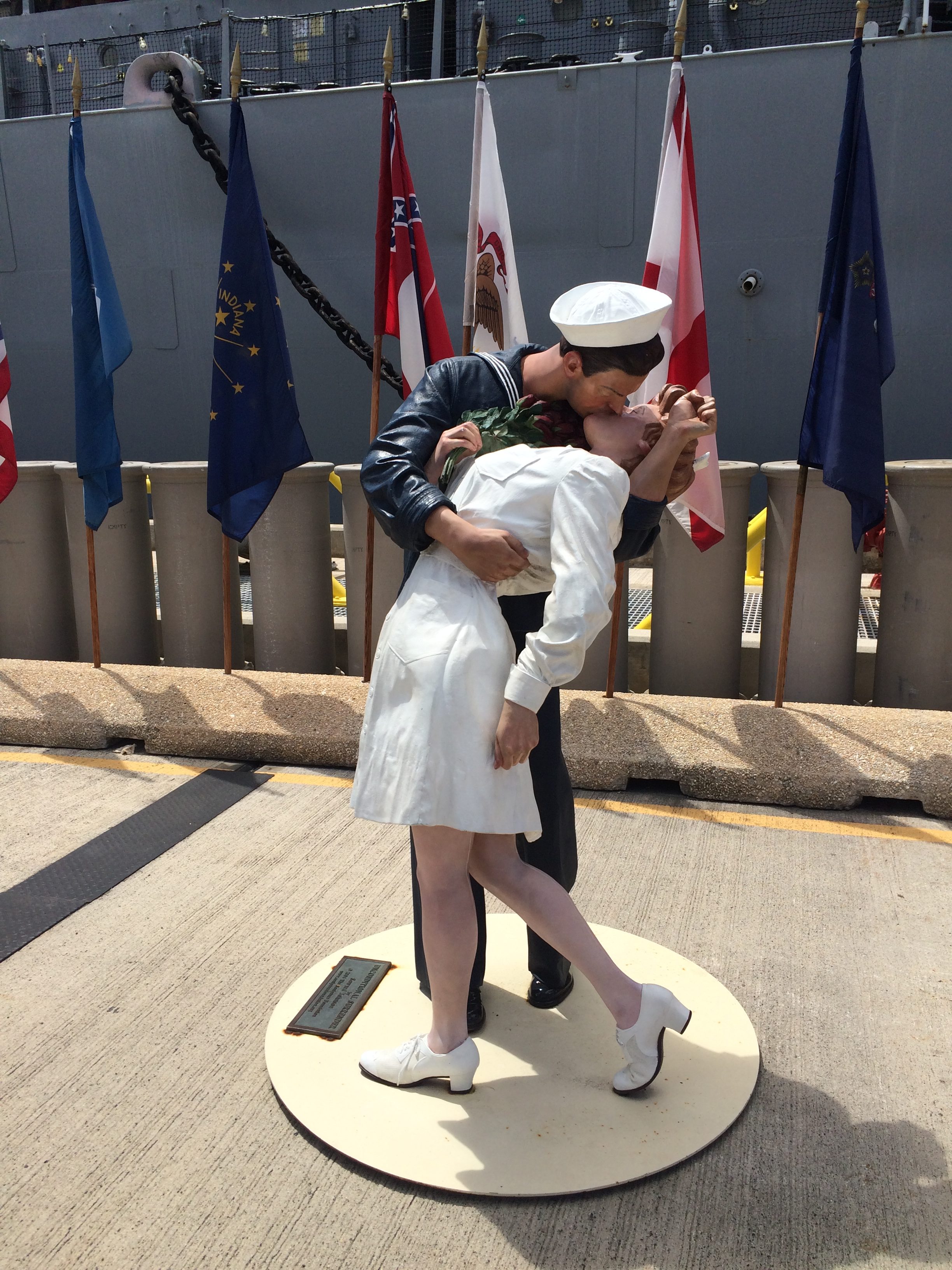 The Famous Kiss Statue at the USS Missouri